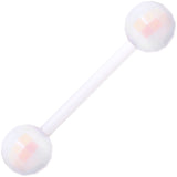 Flexible Acrylic Holiday Disco Ball Barbell Tongue Ring Set of 3