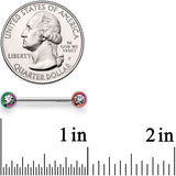 9/16 Clear Gem Rainbow Pearlescent Acrylic Barbell Nipple Ring Set