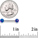 14G 9/16 Blue Pearlescent Acrylic Barbell Nipple Ring Set