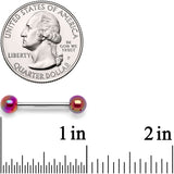 14G 9/16 Pink Pearlescent Acrylic Barbell Nipple Ring Set