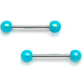 14G 9/16 Teal Pearlescent Acrylic Barbell Nipple Ring Set