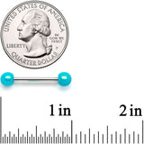 14G 9/16 Teal Pearlescent Acrylic Barbell Nipple Ring Set