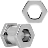 0G Geometric Hexagon Screw Fit Tunnel Plug Set