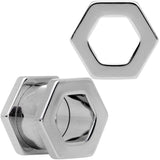 00G Geometric Hexagon Screw Fit Tunnel Plug Set