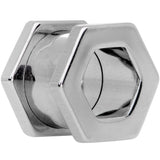 00G Geometric Hexagon Screw Fit Tunnel Plug Set