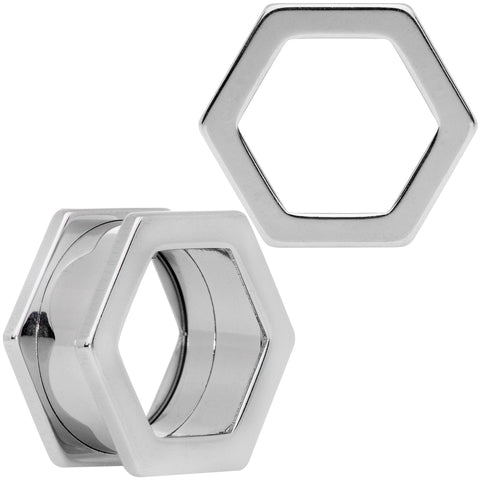 3/4 Geometric Hexagon Screw Fit Tunnel Plug Set
