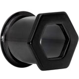 Black Geometric Hexagon Double Flare Tunnel Plug Set 3mm to 25mm