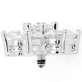 14G Clear Cubic Zirconia Gem Flower Dermal Anchor Top