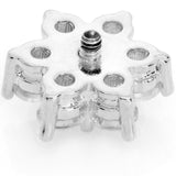 14G Clear Aqua Cubic Zirconia Gem Flower Dermal Anchor Top