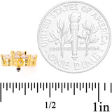 14G Clear Cubic Zirconia Gem Gold Tone Flower Dermal Anchor Top