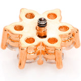 14G Clear CZ Gem Rose Gold Tone Flower Dermal Anchor Top