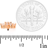 14G Clear CZ Gem Rose Gold Tone Flower Dermal Anchor Top