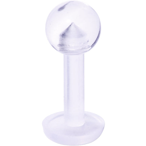 14G 1/4 Clear Flexible Bioplast Labret Monroe Retainer