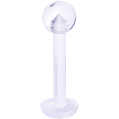 14G 3/8 Clear Flexible Bioplast Labret Monroe Retainer