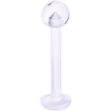 14G 1/2 Clear Flexible Bioplast Straight Barbell Retainer