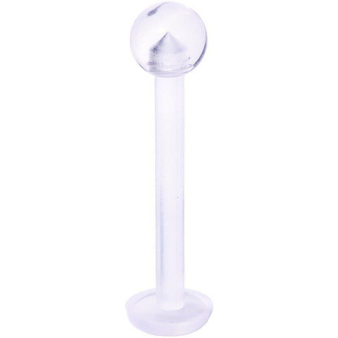 14G 9/16 Clear Flexible Bioplast Straight Barbell Retainer