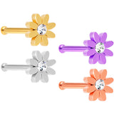 20G 1/4 Clear Gem Multicolor Flower Nose Bone Set of 4