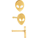 20G 1/4 Multicolor Aliens Nose Bone Set of 4