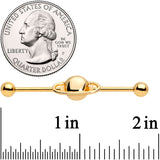 14G Gold PVD Alien Spaceship Industrial Barbell 38mm