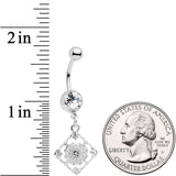 Clear Gem Art Deco Antique Style Elegance Dangle Belly Ring