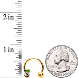 14G 9/16 Clear Gem Gold Tone Pineapple Horseshoe Nipple Ring Set