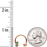 14G Clear Gem Rose Gold Tone Pineapple Horseshoe Nipple Ring Set