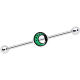 14G Glow in the Dark Crescent Moon Industrial Barbell 38mm