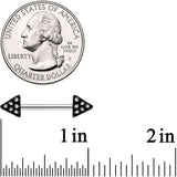 14G 9/16 Clear Gem Triangle End Barbell Nipple Ring Set of 4