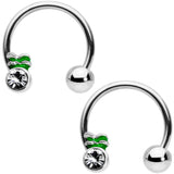 14G 9/16 Clear Gem Pineapple Hoseshoe Nipple Ring Set