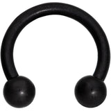 14G 3/8 Matte Black Horseshoe Circular Barbell