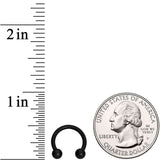14G 3/8 Matte Black Horseshoe Circular Barbell