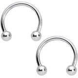 14G 5/8 1/2 Pink Gem Horseshoe Barbell Nipple Ring Set