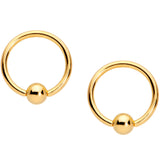 14G 1/2 Gold Tone Santa Captive Barbell Nipple Ring Set of 4