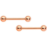 14G 9/16 Rose Gold Tone Flowers Barbell Nipple Ring Set of 4