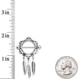 14G 9/16 Clear Gem Lotus Flower Feather Dangle Nipple Shield Set