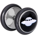 Black White Spaceship UFO Cheater Plug