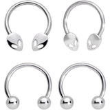 14G 13mm Outer Space Aliens Horseshoe Nipple Ring Set