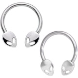 14G 13mm Outer Space Aliens Horseshoe Nipple Ring Set