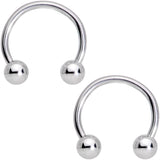 14G 13mm Outer Space Aliens Horseshoe Nipple Ring Set
