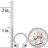 14G 13mm Outer Space Aliens Horseshoe Nipple Ring Set