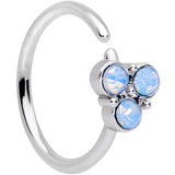 20G 5/16 Light Blue Faux Opal Triad Seamless Circular Ring