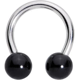 14G 3/8 Black Acrylic Ball Horseshoe Circular Barbell