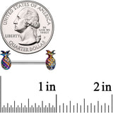 14G 9/16 Iridescent Rainbow Pineapple Barbell Nipple Ring Set