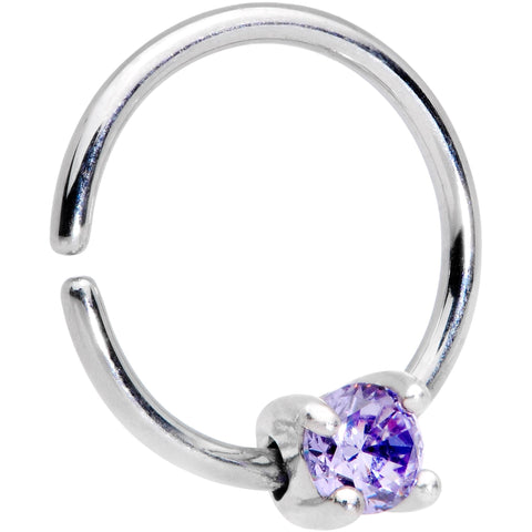 18G 5/16 Purple Gem 925 Sterling Silver Seamless Circular Ring