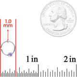 18G 5/16 Purple Gem 925 Sterling Silver Seamless Circular Ring