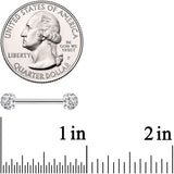 14G 9/16 Clear Gem Disco Ball Barbell Nipple Ring Set of 4