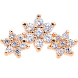 18G 5/16 Clear CZ Rose Gold Tone Flower Cartilage Tragus Earring