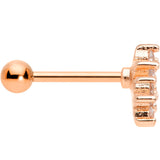 18G 5/16 Clear CZ Rose Gold Tone Flower Cartilage Tragus Earring