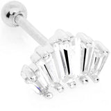 18G 5/16 Clear CZ Crown Cartilage Tragus Earring