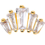 18G 5/16 Clear CZ Gold Tone Crown Cartilage Tragus Earring